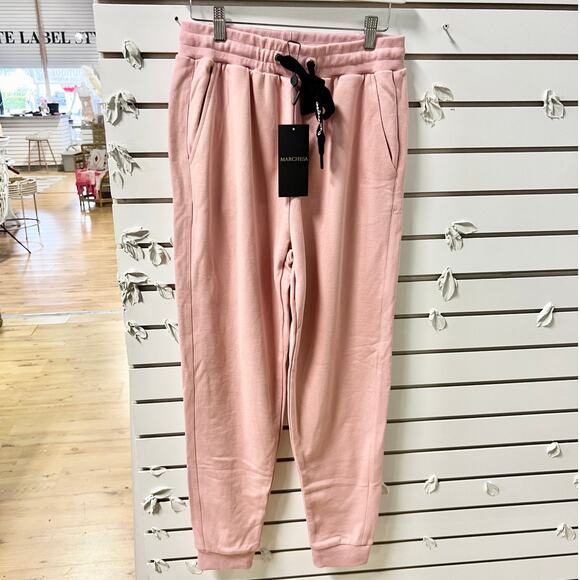NWT Marchesa Active Remy Pull On Drawstring Soft Sweatpants Blush Women's Size M - Picture 2 of 8